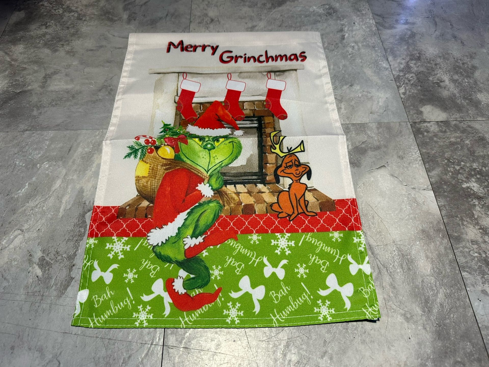 12” X 18” Outdoor Yard Garden Flag Merry Grinchmas! Sign Banner Christmas