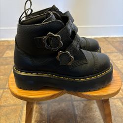 Dr Martens flower buckle boots