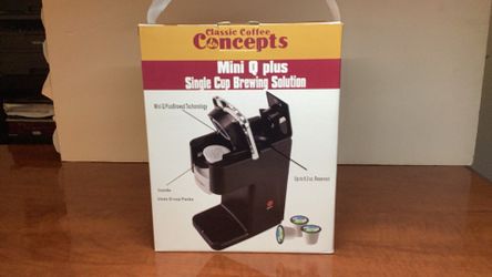 New classic coffee concepts, Minnie Q plus single cup coffee maker NIB