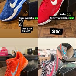 Nike Kobe 6 ASG Hollywood 3D (GS), Nike Kobe 8 University Red, Nike Kobe 6 Dodgers, Total Orange