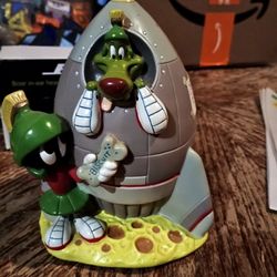 Looney Tunes WB 1996 Rocket Spaceship Marvin The Martian & K-9 Dog Piggy Bank