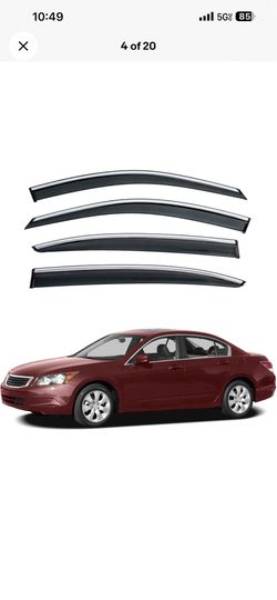For  Honda accord 2008- 2012  CLIP-ON TYPE SMOKE TINTED WINDOW VISOR W/ CHROME TRIM