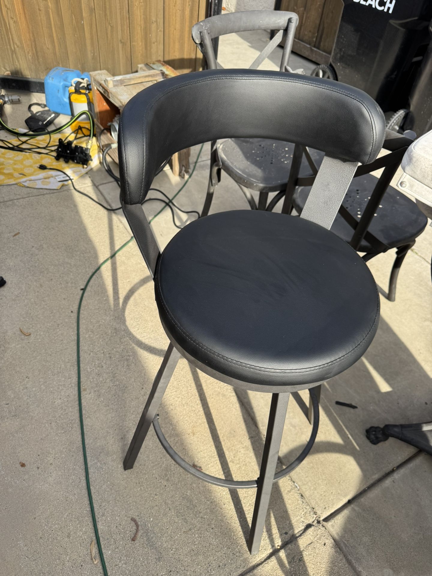 2 Metal Bar Swivel Stools