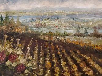 Canvas Oil Vineyard Painting