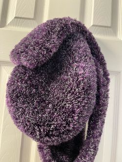 Hand-Knit Purple Scarf & Tam Set – Plush Soft Yarn – 92” Scarf