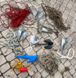 Boat anchor with chain & anchor line