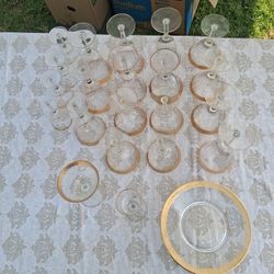 Gold Rimmed Champagne Glasses 