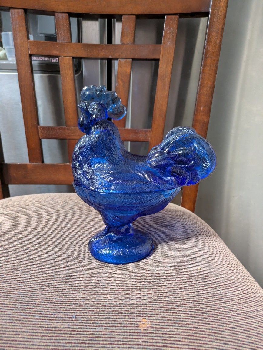 Vintage Rooster On Nest Candy Dish