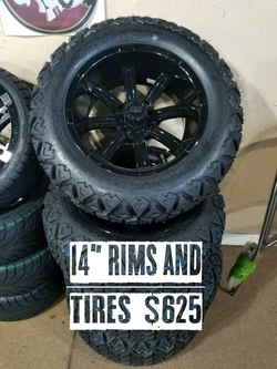 14" Golf Cart Rims and Tires set of 4