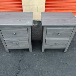 Gray Hemnes 2-Drawer Nightstands / End Tables / Side Tables