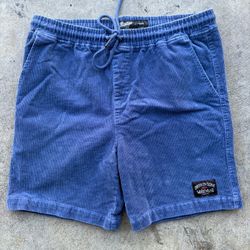 Brooklyn Cloth workwear blue corduroy shorts.