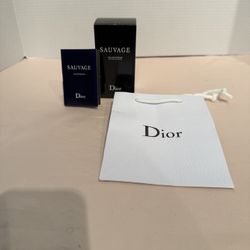 Dior Sauvage Eau de Parfum 10ml Travel + Dior Gift Bag + Dior Sample Bundle 