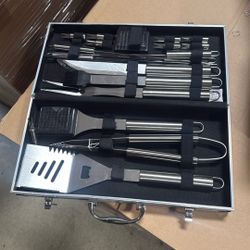 19pcs Stainless BBQ Grilling Accessories, Dad Gifts for Fathers Day, Mothers Day Grilling Gifts, Heavy Duty Stainless Steel BBQ Tool Set for Outdoor G