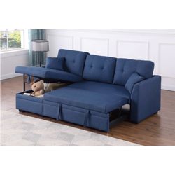 Reversible Pull Out Sleeper Sofa Bed Sectional Couch