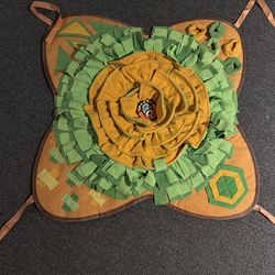 Pets Snuffle Interactive Dog & Cat Feeding Mat, 24 x 24-in, Brown, Green, Yellow