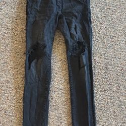 black rippedpurple jeans