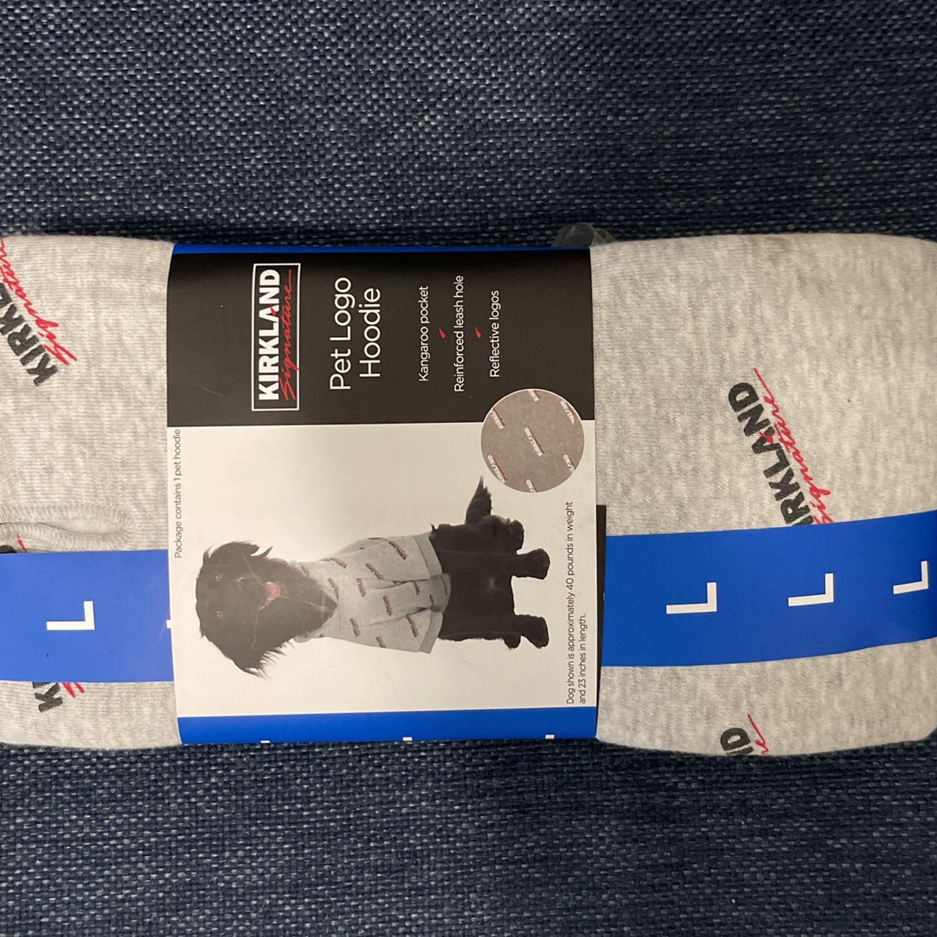 Pet Logo Dog Hoodie Large Upto 40lbs Kirkland