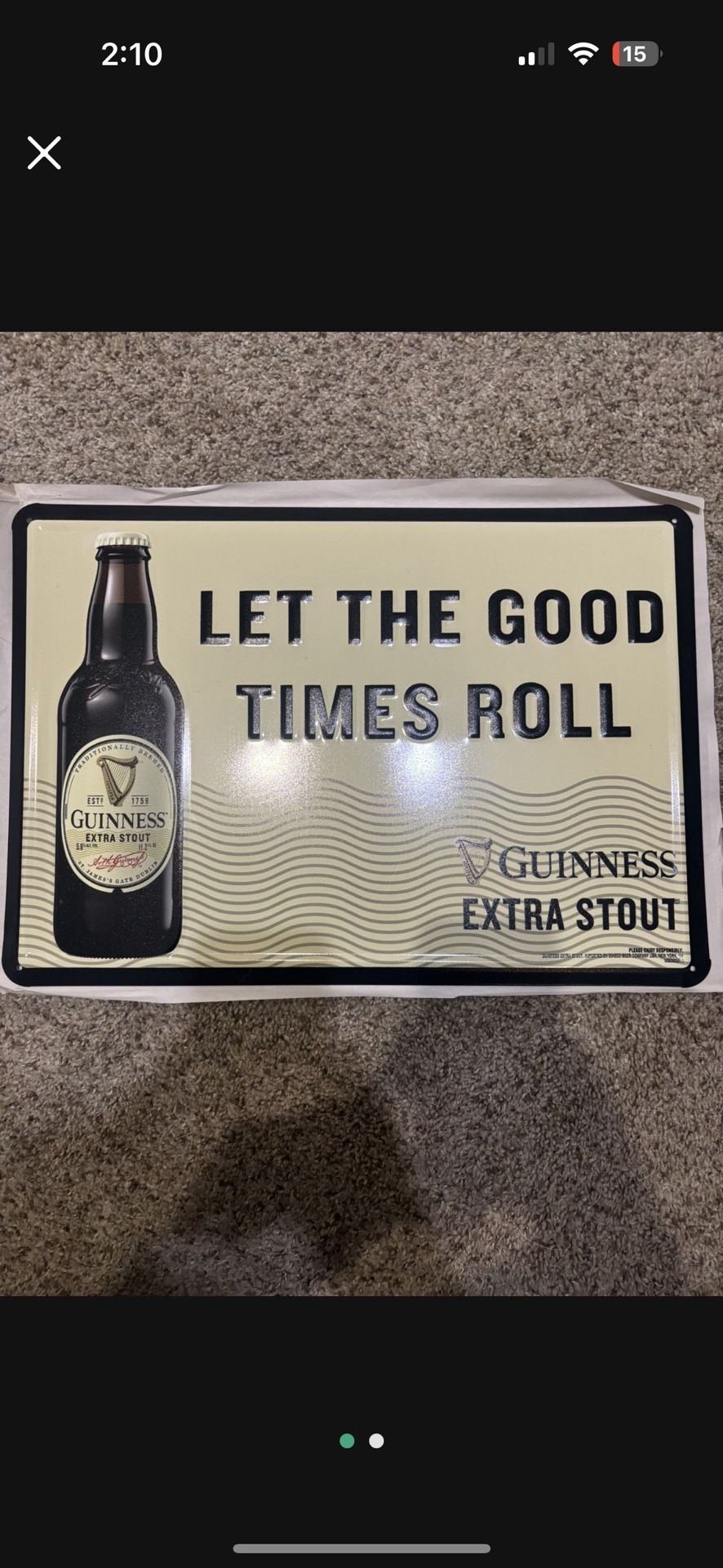 Guinness Beer Tin Sign