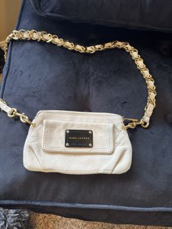 Vintage Marc Jacobs Quilted Leather Crossbody – Beige w/ Gold Chain Strap