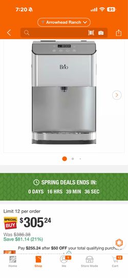 Brio Moderna 3-Stage POU Bottleless Countertop Water Cooler