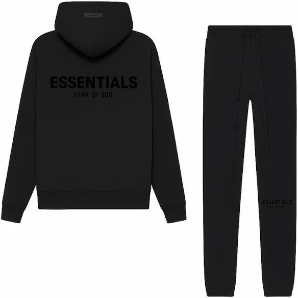 FEAR OF GOD ESSENTIALS STRETCH LIMO/ BLACK MATCHING HOODIE & SWEATS