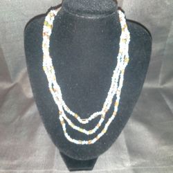 3 String Custom Beaded Turquoise Necklace
