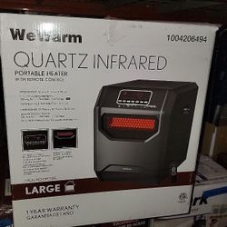 Electric 6 Element Infrared Space Heater Black Plastic