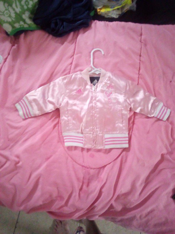 adidas NCAA Little Girls Infants and Toddlers Pink Satin Cheer Jacket
