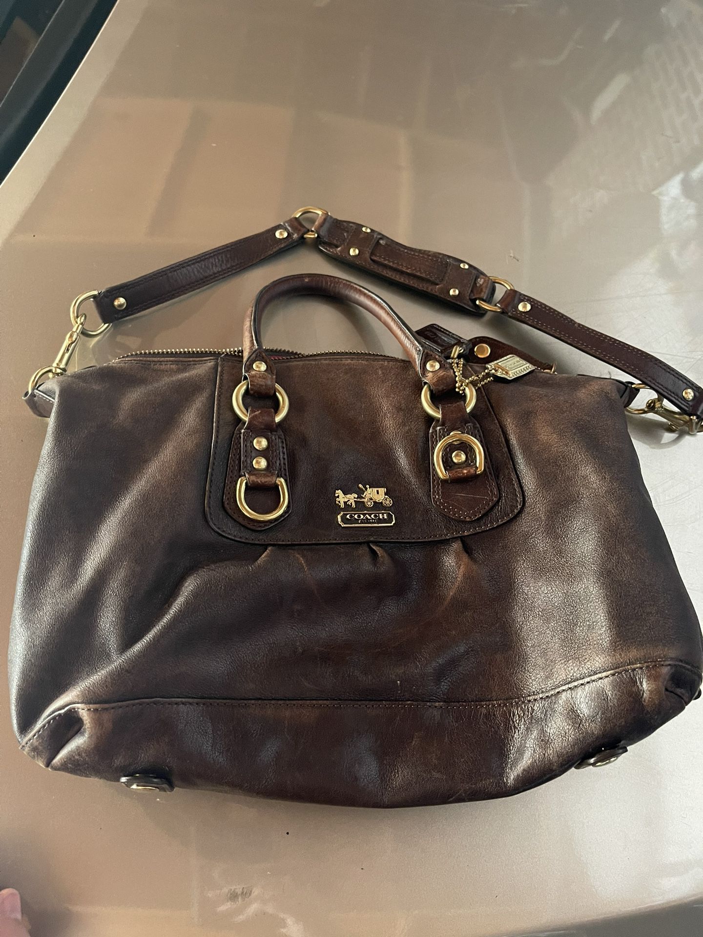 Soft Leather Brown Coach Purse/bag