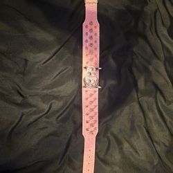 Large Leather Spike Dog Caller Pink 