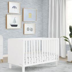 Delta Children Sonny 4-in-1 Convertible Baby Crib, Bianca White