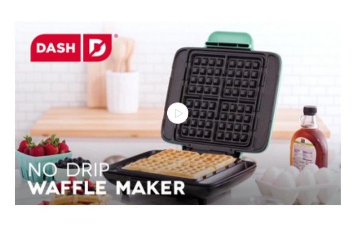 Dash No Drip Waffle Maker. Aqua Color