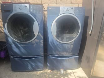 Kenmore Quiet Pak 9 Washer & Dryer Blue + Fridge OBO