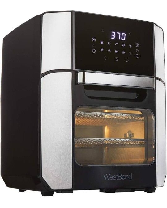West Bend AFWB12BK13 Electric Air Fryer Oven, Countertop Air Fryer Rotisserie Combo with 10 Digital Quick Menu Presets, 1700 W, 12.6 Qt, Black
• 6 Coo