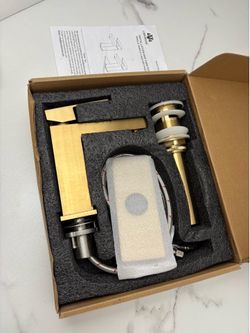 Bronze Gold Bathroom Faucet Single Hole, Gold Single Handle Bathroom Sink Faucet with Drain Assembly