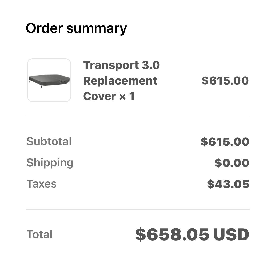 Hot Tub Replacement Cover-Transport 3.0