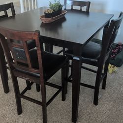 Dining Counter Table with 4 Chairs