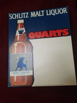 1972 Schlitz cardboard sign 10x12