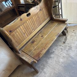 Antique Solid wood bench With Storage