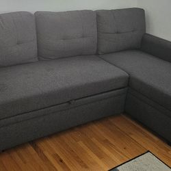 Grey Sectional / Sleeper Sofa