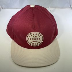 Brand New Herschel Hat Red Brick / Silver Birch Adjustable Back