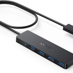 Anker 4-Port USB 3.0 Hub, Ultra-Slim Data USB Hub with 2 ft Extended Cable [Charging Not Supported], for MacBook, Mac Pro, Mac mini, iMac, Surface Pro