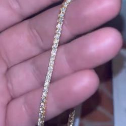 Gold Plated Tennis Necklace 