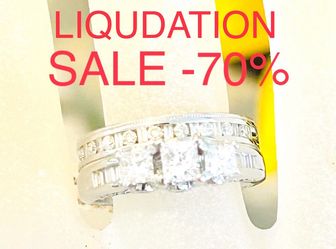 Engagement Ring Wedding Ring Set 1.75 Carats NATURAL DIAMOND S LIQUIDATION SALE-65% FIND ANOTHER AT THIS PRICE ILL GIVE IT FOR $500 LESS !