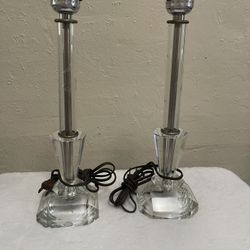 MCM Crystal Candlestick Lamps
