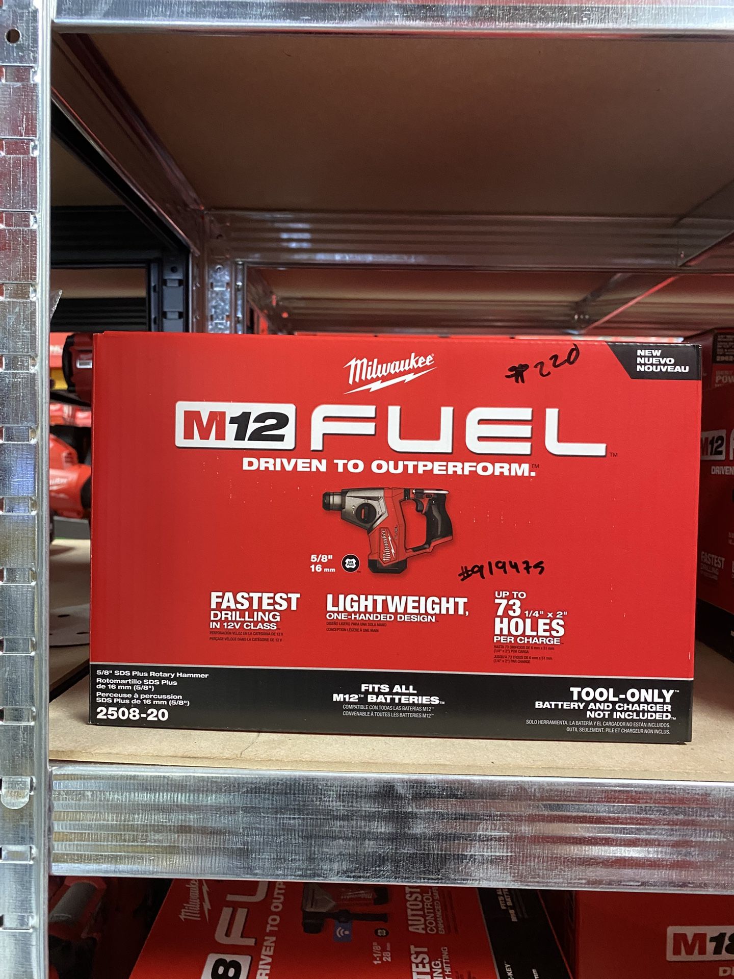 Milwaukee M12 FUEL 12V Lithium-Ion Brushless Cordless 5/8 in. SDS-Plus Rotary Hammer Drill (Tool-Only)