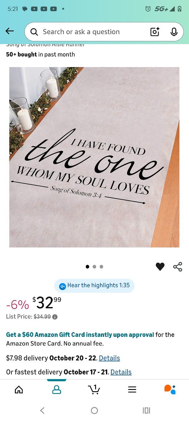 Wedding Runner New! $40