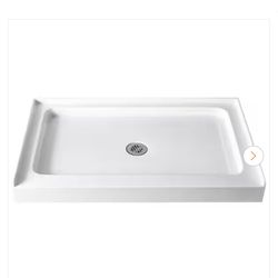 48 in. L x 30 in. W Alcove White Shower Pan Base Single Threshold with center Drain Acrylic Shower Tray for RV/Bathroom