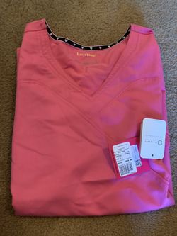 Women’s Large Heartsoul Scrub Top (Pink)