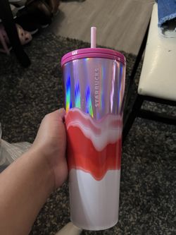 Multi Color Wave Pink Metallic Starbucks Cup 